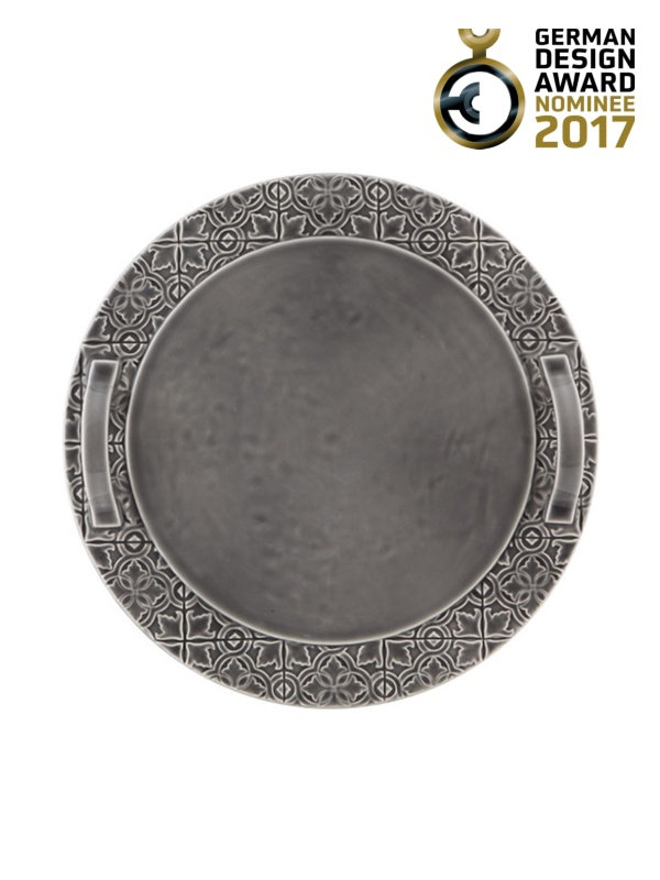 Rua Nova Ceramic Decorative Tray, Anthracite