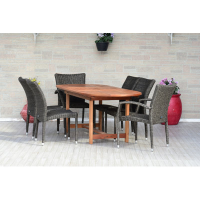Damasio Oval 6 - Person 63'' Long Dining Set