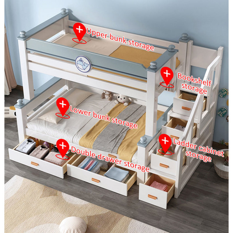 Lit superposé pour enfant avec échelle et matelas Minimalist