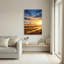 «Golden Grass Field Sunset», art mural sur toile de nuages bleus-419243079