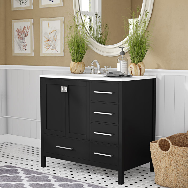 Ensemble de meuble-lavabo simple 36 po Irene, Noir