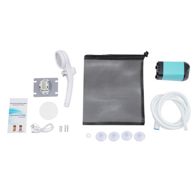 92.59" H Outdoor Shower Portable PVC Wall Mounted Detachable 0.53-1.59gal/min Water Flow with Carrying Bag
