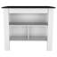 Îlot de cuisine, table de cuisine H 35 po, quatre pieds, trois tablettes de rangement ouvertes