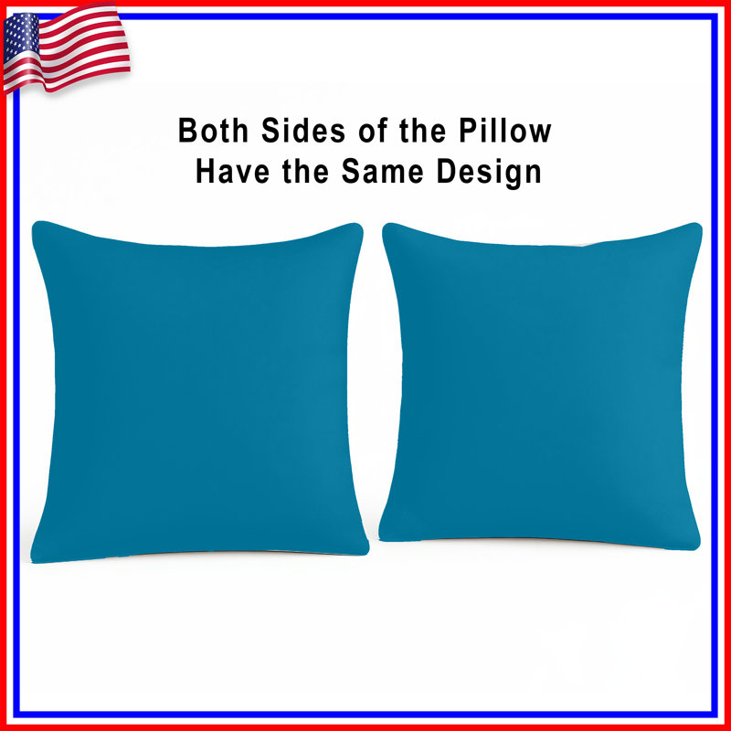 Solid Blue Background Double Sided Throw Pillows, 16 x 16 inches