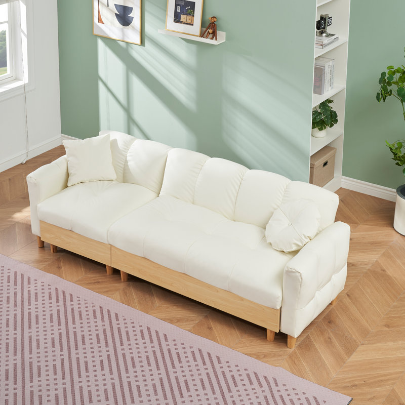 86-Inch Technology Fabric Sofa, Three Sofa Elevating Bed, Sofa Bed With Storage Cabinet, Soft And Comfortable Sofa, Suitable For Meeting Rooms, Living Rooms And Bedrooms