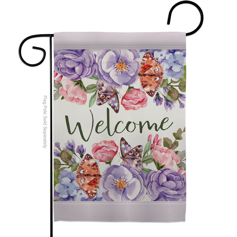 Coussin décoratif décoratif en polyester 2 faces 19 x 13 po drapeau de jardin