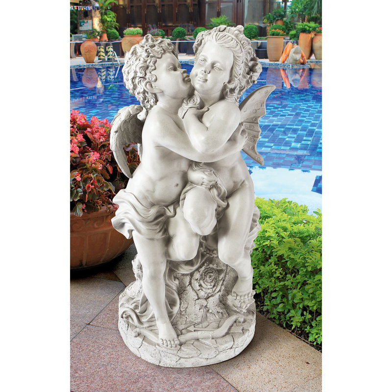 Statue fée et ange bouguereaus first baiser