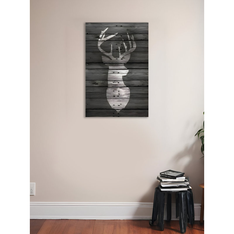 «Lodge Deer on Black Wood», impression sur toile tendue, H 32 po x l 24 po