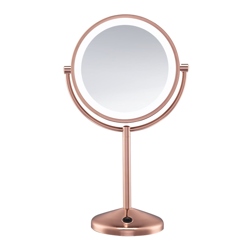 McNairy Lighted Magnifying Makeup Mirror, 15.75" x 8.5", Rose Gold
