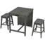 Ensemble de table de bar 3 pièces de style ferme moderne, fini gris, hauteur du comptoir, prise électrique intégrée et 2 tabourets rembourrés pour coin café de cuisine.-455538227