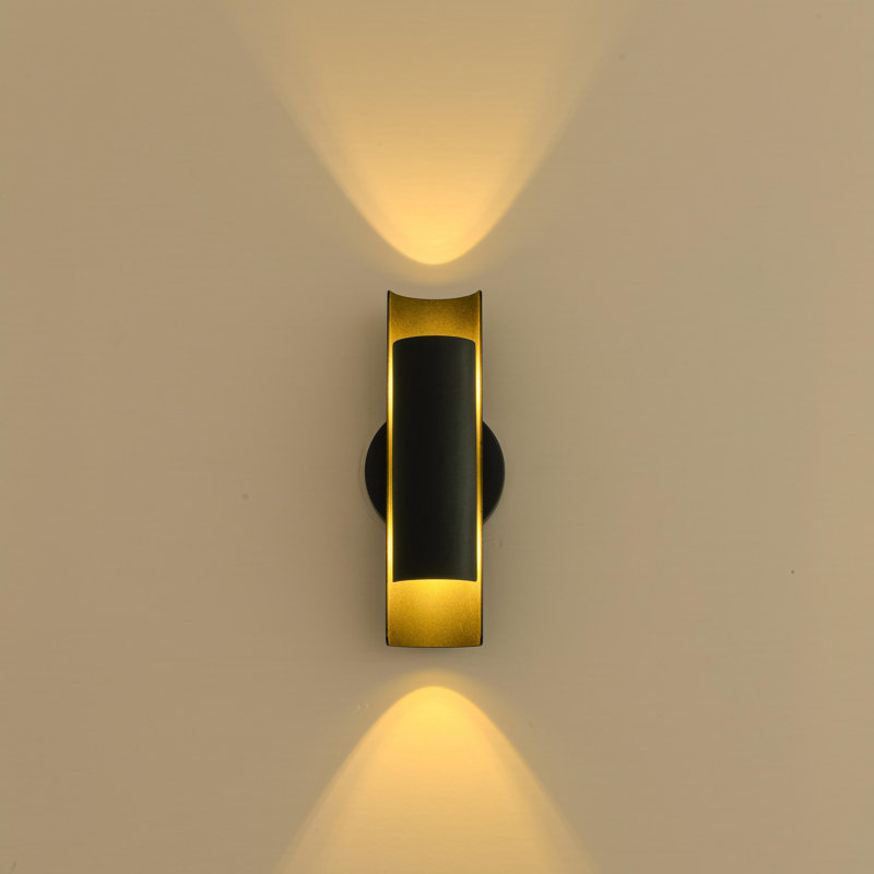 2-Light Modern Matte Black Wall Sconce
