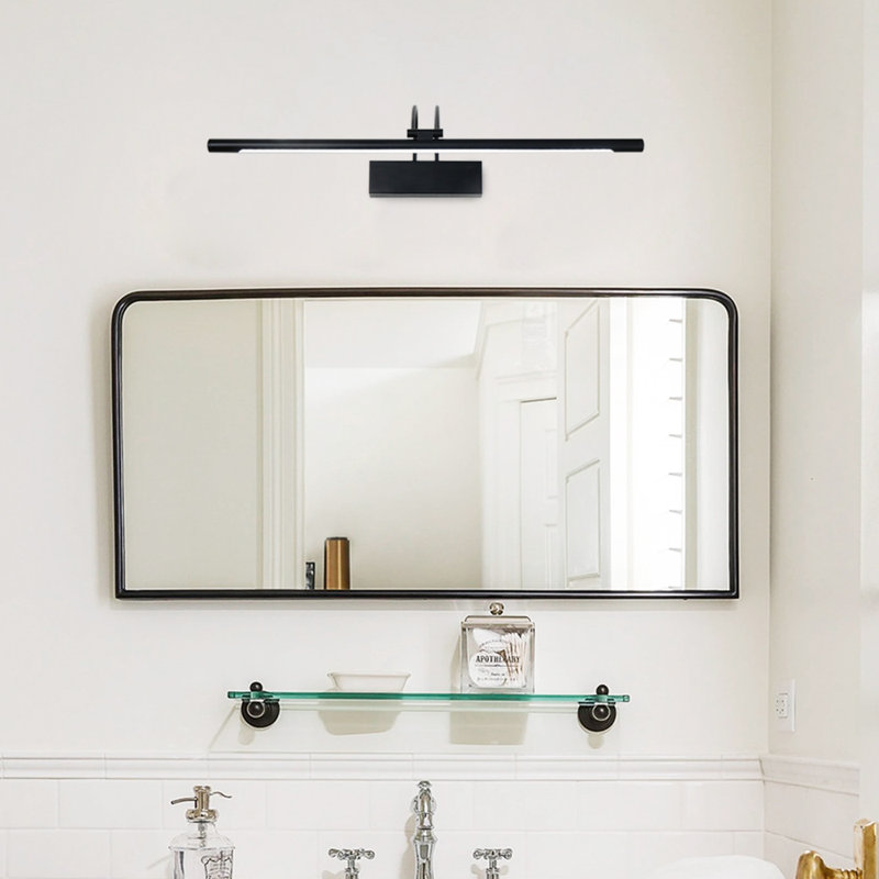 1-Lamp dimmable LED mirror front light, Black, 11 W, 6.88" H x 31.88" W x 31.88" D