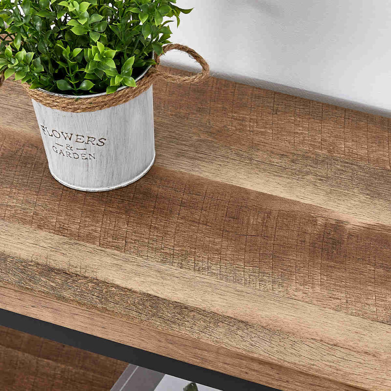 Guinna 55.1'' Console Table, Rustic Oak/Black
