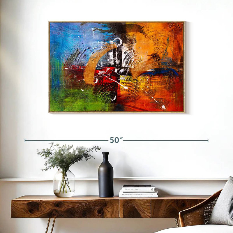 Tannen coloré, Cadre flottant en bois naturel, 37 po x 25 po