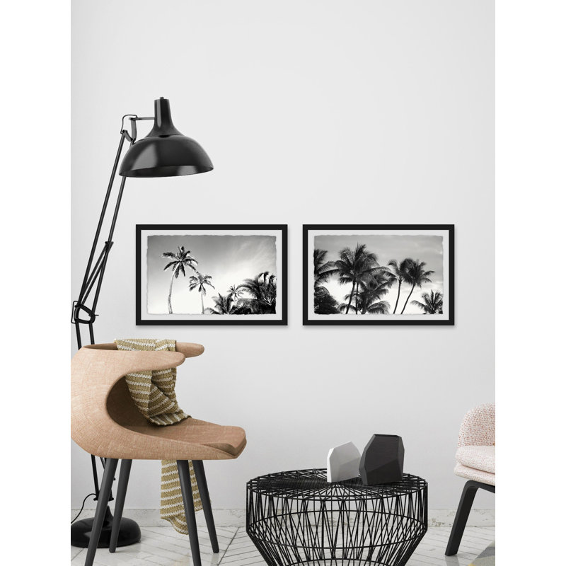 Palm Views Diptych par Morgan Hartley - ensemble de 2 reproductions de photos encadrées, H 20 po x l 30 po x P 1,5 po