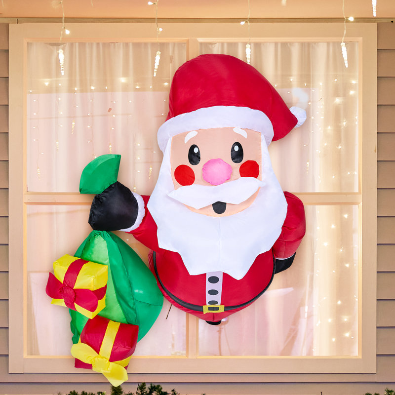 Père Noël gonflable de 3,5 pieds de haut avec sacs-cadeaux