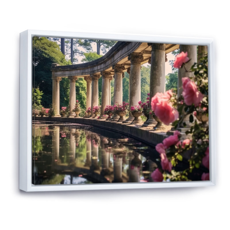 Floral Architecture Serene I - impression, H 16 po x l 32 po x P 1 po, Cadre flottant blanc