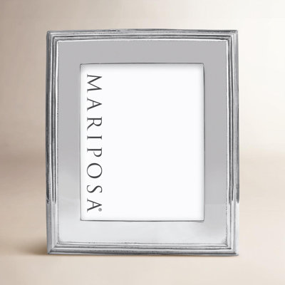Classic Silver Metal Beveled Picture Frame