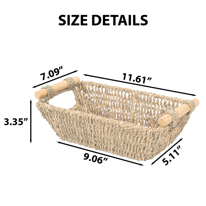 Petit panier de rangement en osier 2, Beige
