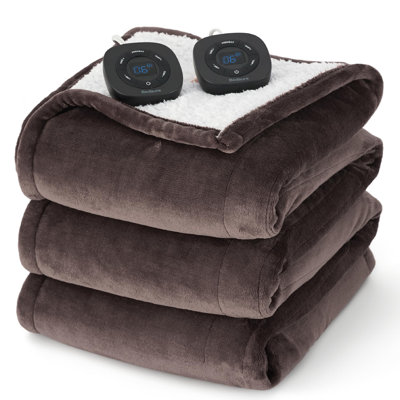 Electric Blanket - Dual Control Heated Blanket, Fast Heating with 10 Time Settings & 10 Heat Settings