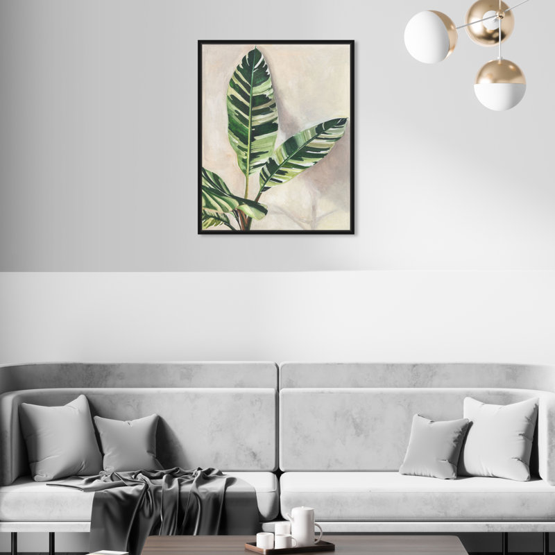 Jolies plantes I - Impression sur toile, Toile avec cadre flottant noir, H 21 po x l 17 po x P 1,8 po