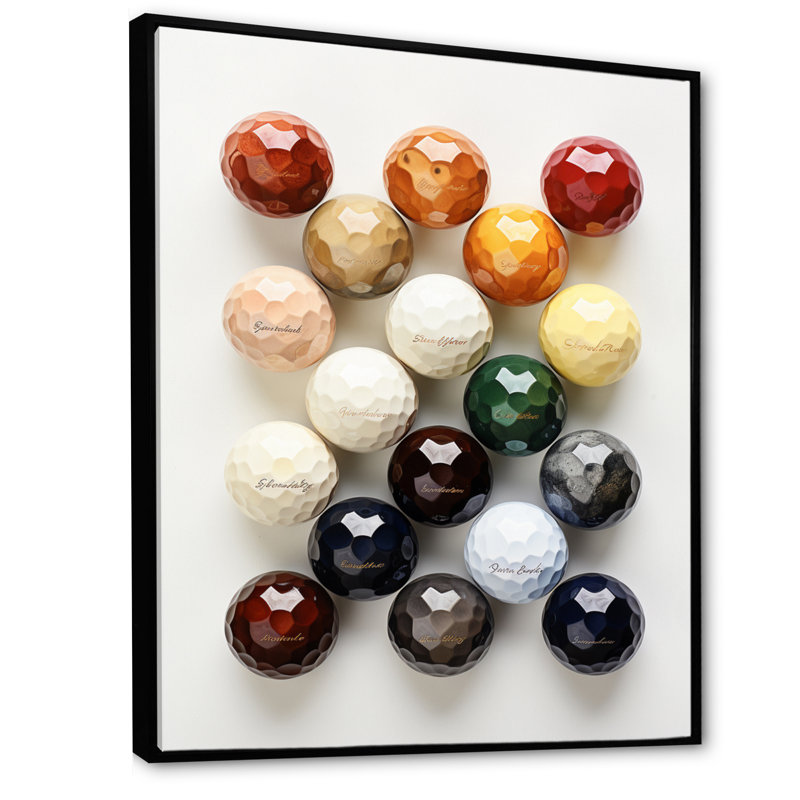 Jaevin Minimalisme Golf Tees III sur toile, Cadre flottant noir, H 32 po x l 24 po x P 1 po