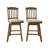 5-Piece Round Counter-Height Dining Set with Upholstered Swivel Chairs, Brown-1577366798