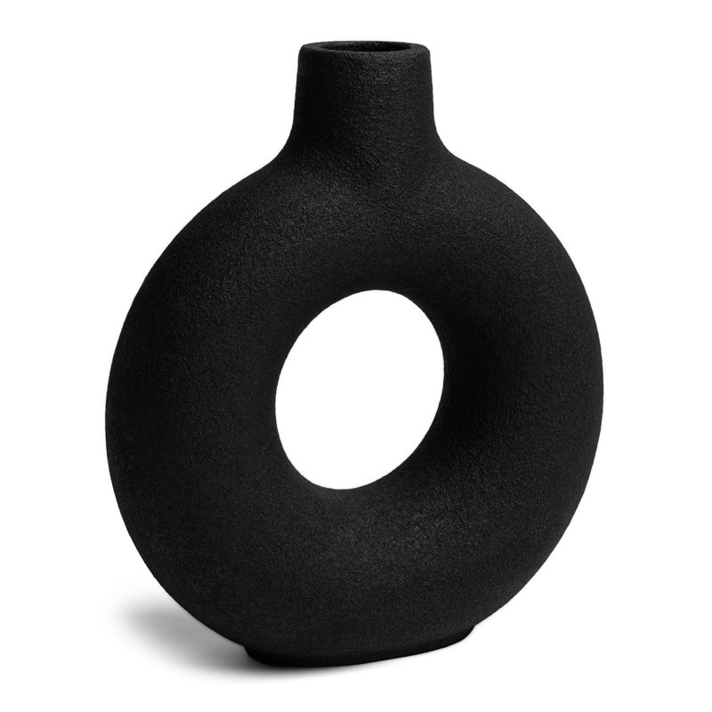 Vase décoratif moderne Villa Moda Oona, Noir, H 11 po x l 3,1 po x P 9,6 po