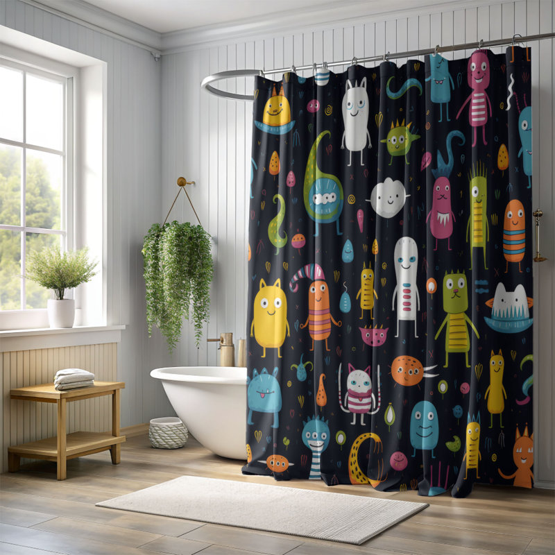 Fun Cast - Premium Shower Curtain, 74"H x 71"W