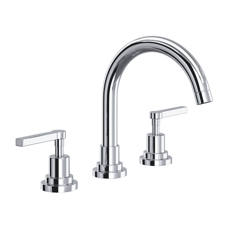 Lombardia® C-Spout Widespread Bathroom Faucet, Polished Chrome, Lever Handle