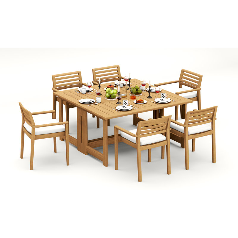 Ensemble repas d'extérieur carré Bechtel, 6
