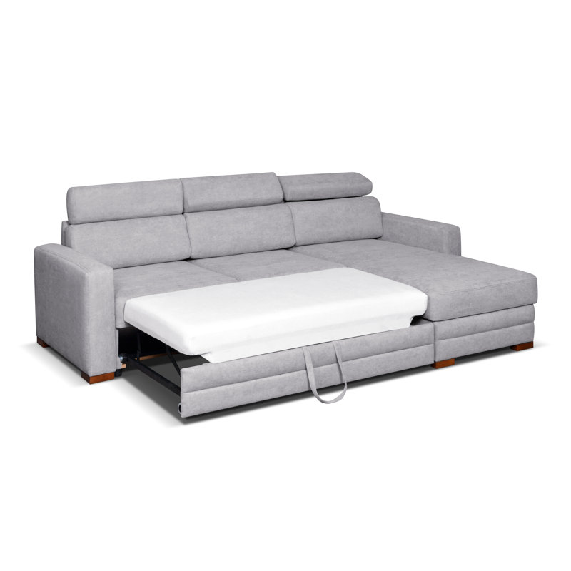 Daveney 3 Seater Sofa Bed, Grey, Right Hand Facing, Clic Clack