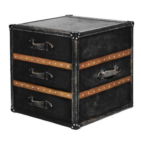 Hopp 52cm W Solid Wood Bedside Table, Black