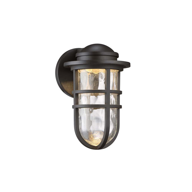 Steampunk 1 - Light LED Outdoor Wall Lantern, Bronze, 12.75" H x 8.25" W x 9.375" D