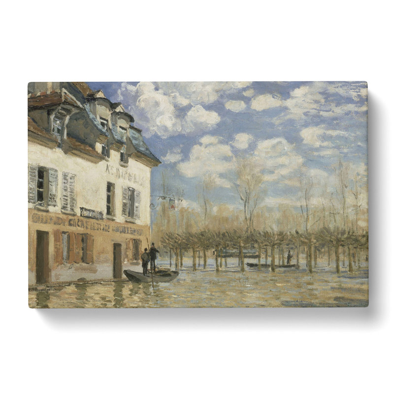 The Flood At Port-Marly by Alfred Sisley - Wrapped Canvas Painting, 35cm H x 50cm W x 3cm D