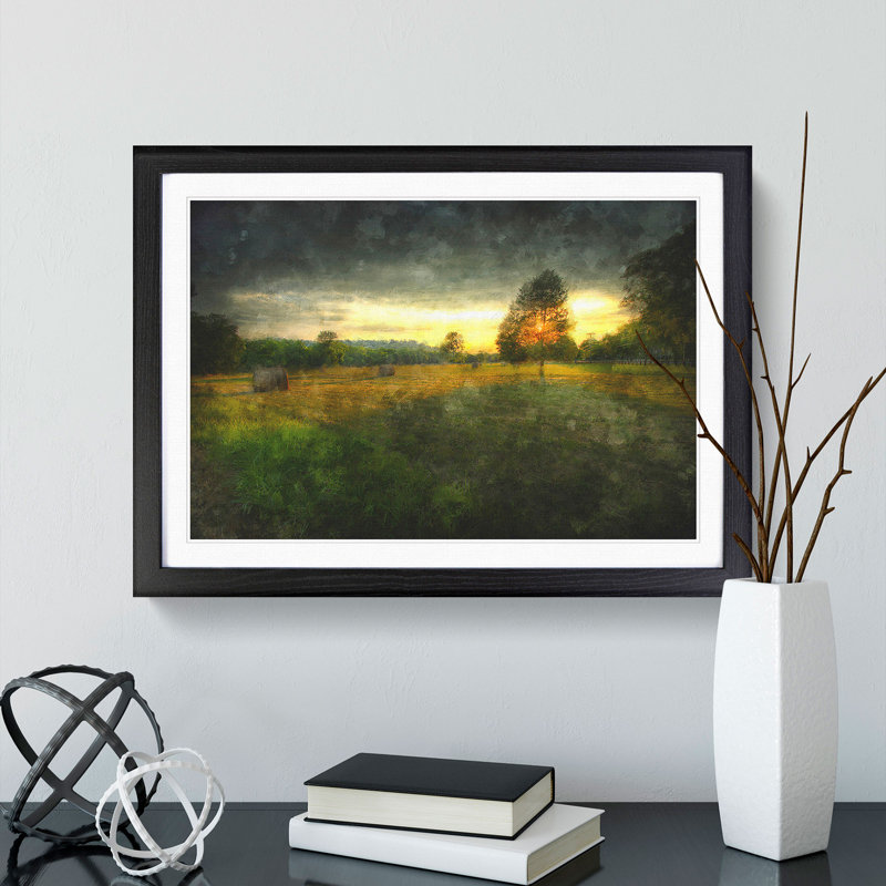 Countryside View - Picture Frame Graphic Art, 27cm H x 36cm W x 2cm D, Black Framed