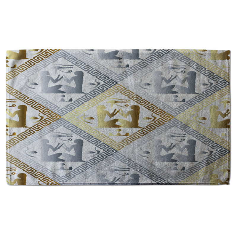 Cotton Waffle Tea Towel Kitchen Towel, Gold/Silver