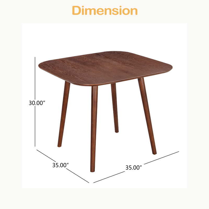 Square Dinning Table, Dark Walnut