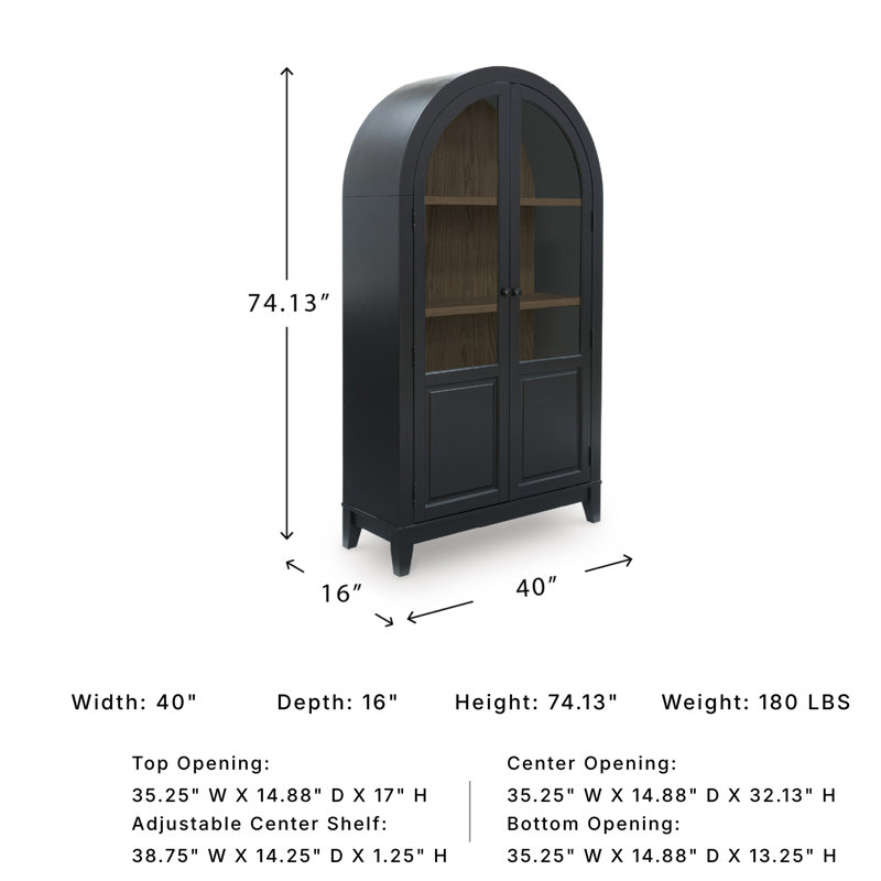 Armoire d'appoint Dagandale, Noir, noir, noir, noir