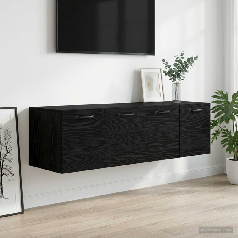 Engineered Wood Accent Cabinet, Black Oak