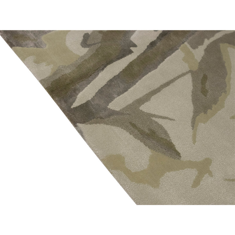 High-Quality Hand-Knotted Olive Area Rug