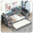 Daybed Storage Arms Trundle Charging Station Versatile Practical Design,Twin-1614280755