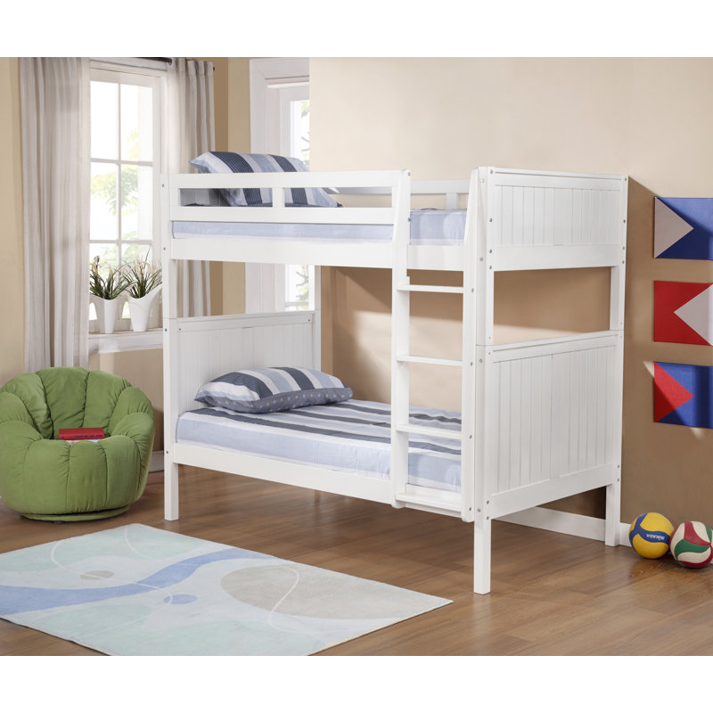 Friedemar Kids Twin Over Twin Bunk Bed, White