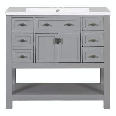 Sayward 35.2'' Single Bathroom Vanity with Resin Top