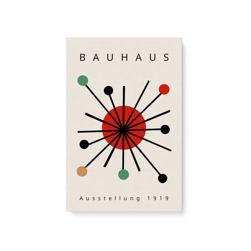 «Bold Bauhaus Burst», reproduction sur toile, H 12 po x l 8 po, Toile tendue