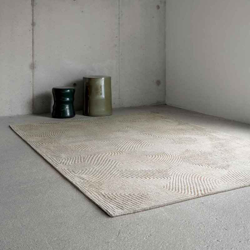 Jacquard Indoor / Outdoor Rug, Beige, Rectangle 170 x 235 cm