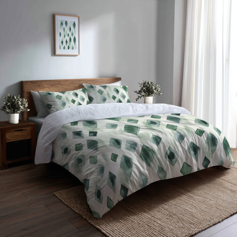 Sage Ikat Bedding, Queen Comforter + 3 Additional Pieces