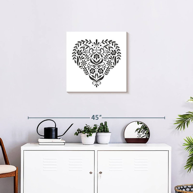 Hardie Folk Heart - noir, H 20 po x l 20 po