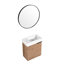 Meuble-lavabo mural de 18 po avec lavabo en résine et porte à fermeture en douceur - Accessoire moderne de rangement en contreplaqué
