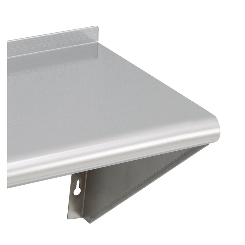 Tablette murale robuste en acier inoxydable - Support de rangement flottant de cuisine commercial de 36 po avec supports, résistant à la rouille et facile à nettoyer